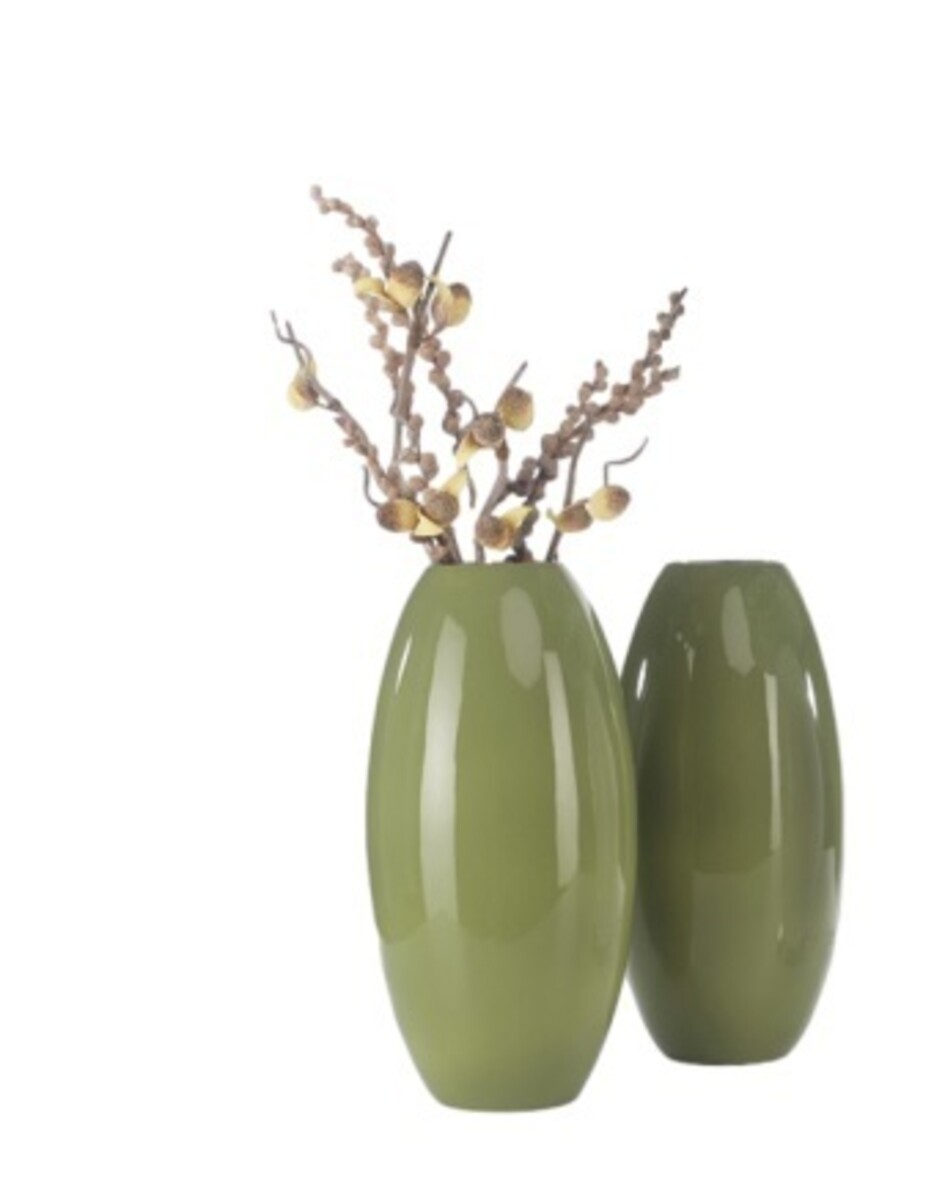 Zielony ceramiczny wazon, wazon dekoracyjny.