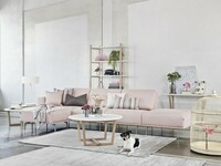 Różowa, modułowa sofa Noir