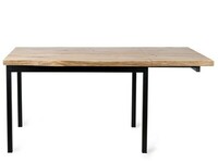 Prosty stół z drewnianym blatem. Stół rozkładany jednostronnie.