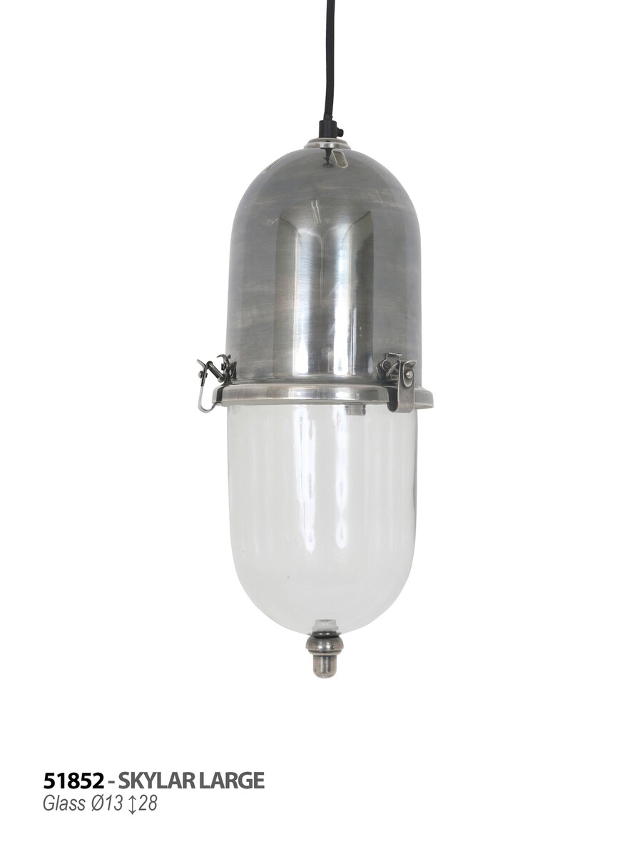 srebrna lampa wisząca dekoracyjna Skylar L-51852