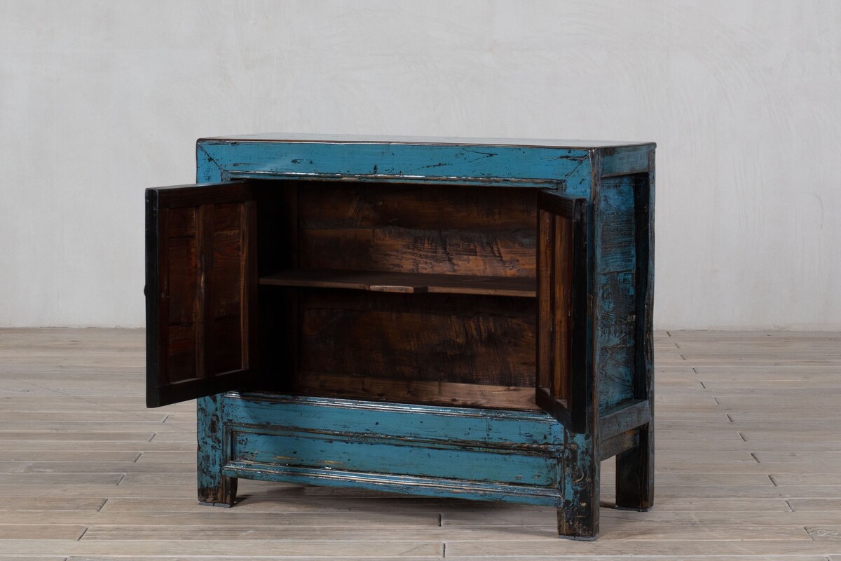 ciekawe szafki błękitne malowane drewno lite egzotyczne M-39   TA18-7182-99-40-85 (10)