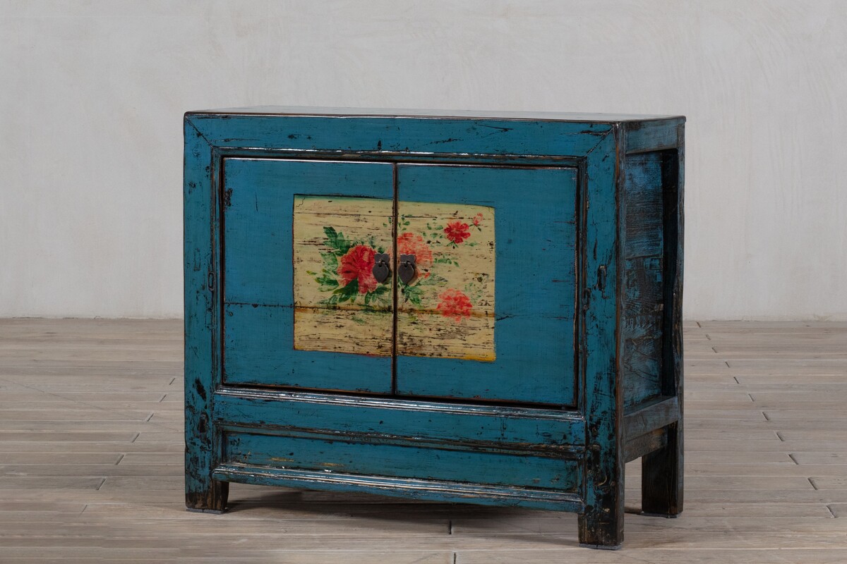 ciekawe szafki błękitne malowane drewno lite egzotyczne M-39   TA18-7182-99-40-85 (6)