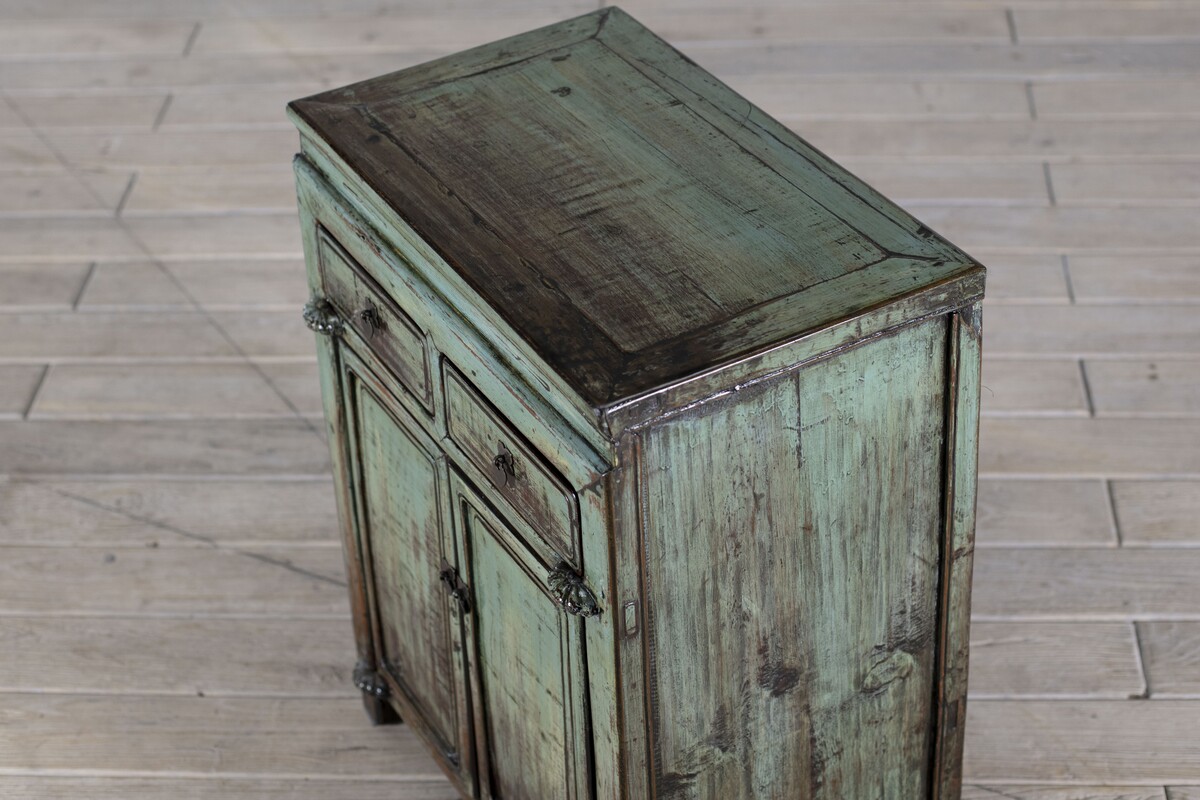 komoda mała 2 szuflady 2 drzwi pastel turkus M-27   TA22-4826-69-41-86 (2)