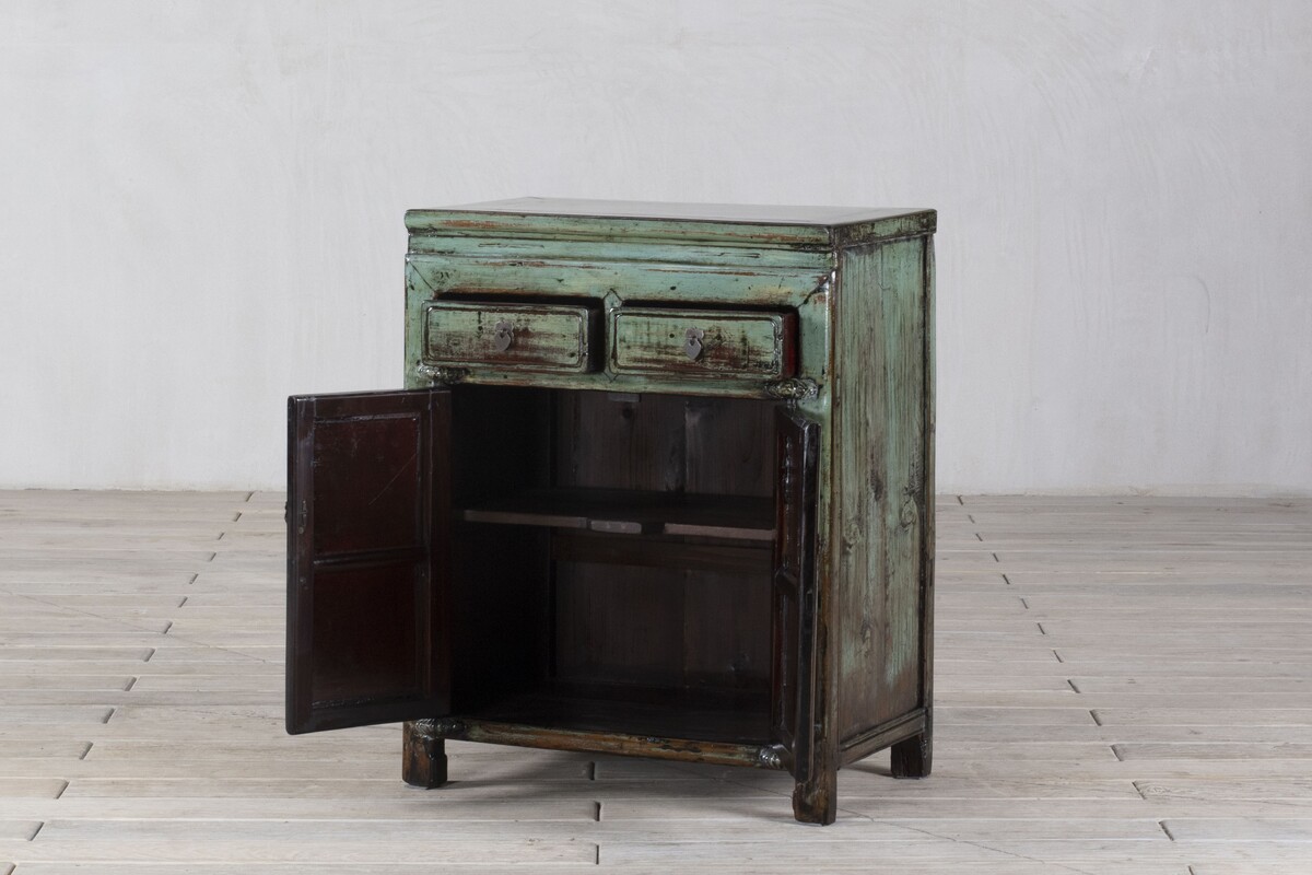 komoda mała 2 szuflady 2 drzwi pastel turkus M-27   TA22-4826-69-41-86 (3)