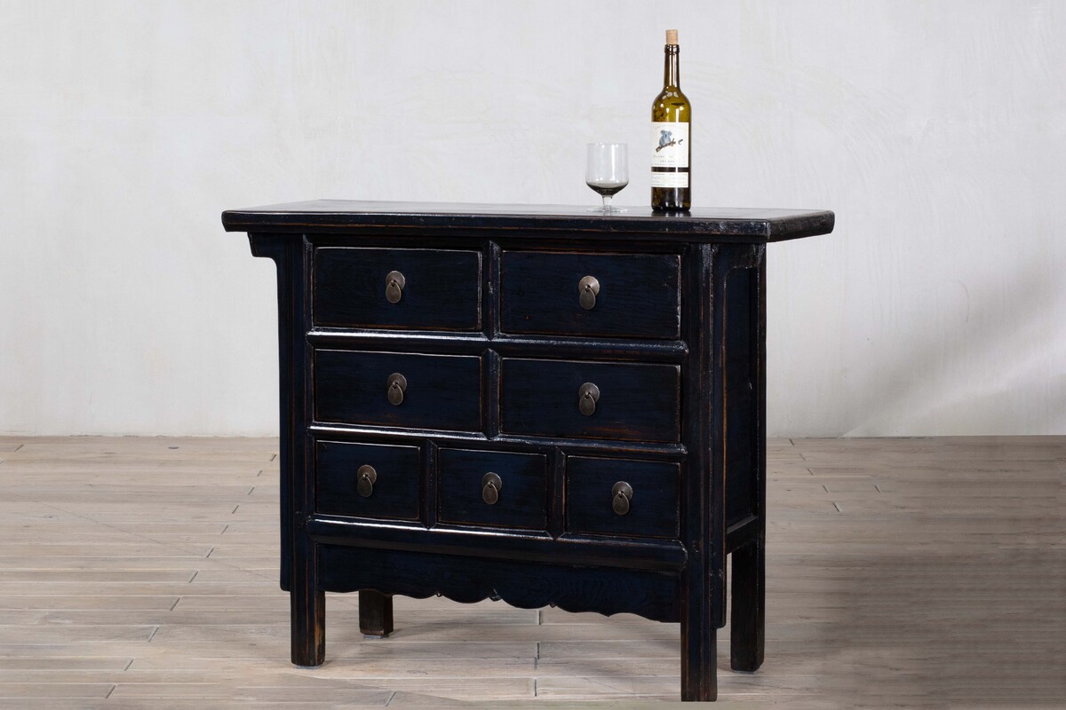 komoda z szufladami chińska po renowacj granatowa M-77   TA18-7357-110-40-90 (11)