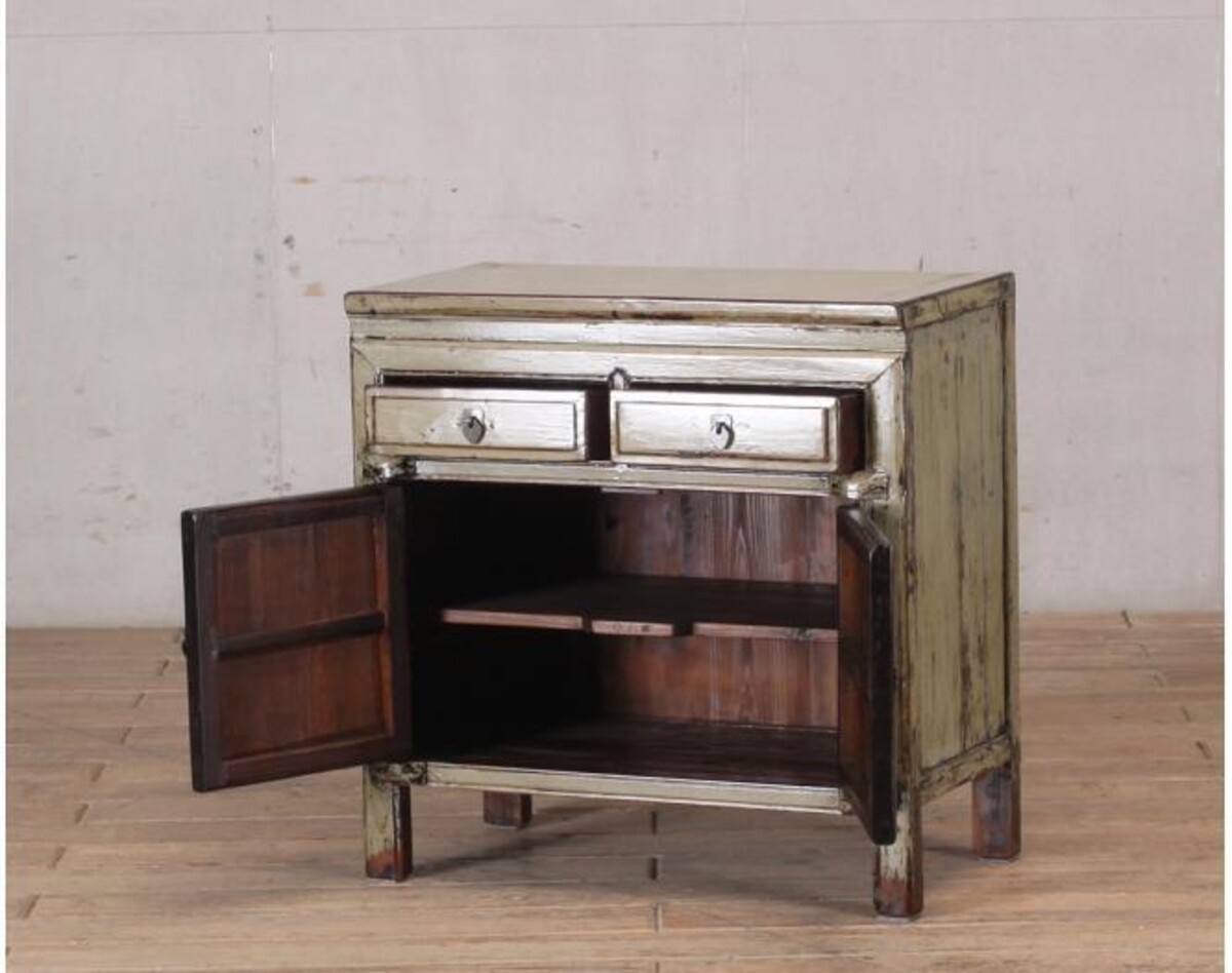 mała szafka w połysku beż postarzany chiny unikat M-25 TA22-4822 (10)