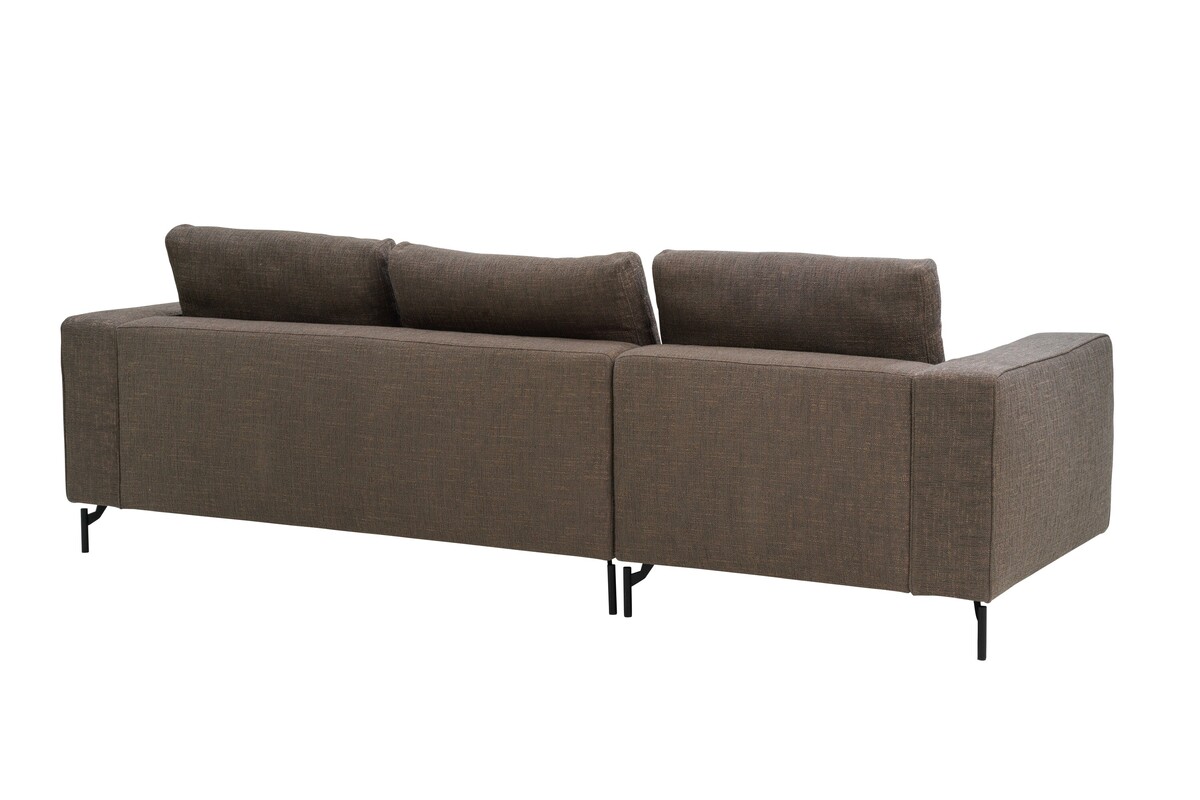 Sofa z szezlongiem, kanapa na metalowych nóżkach