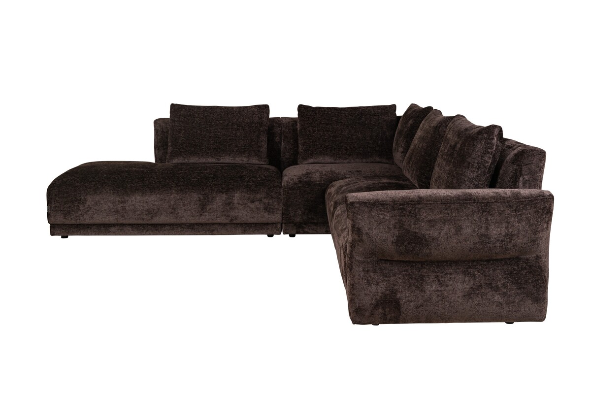 Kanapa narożna ciemny brąz, czekoladowa sofa