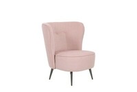 Carmen_ Armchair_ Evita Soft Pink_ Carmen_ brushed black Chrome_ side