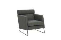 Degano 1-Seater Armchair_ leone antracit_ Degano legframe stal Black