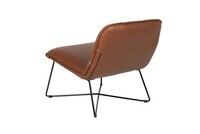 Fly armchair leather Western Cognac back