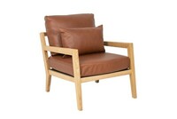 Karetta armchair_ Western Cognac_ Oak side 1