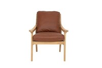 Revir Armchair_ Western cognac front