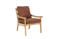 Revir Armchair_ Western cognac side