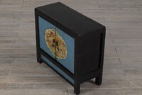 komoda drewno egzotyczne malowana niebieski z czarnym dzrwi M-69   TA18-7156-96-40-83 (2)