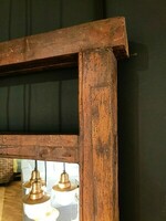Unikatowa rama ze starych drzwi, drewniana rama lustra, industrialna rama lustra