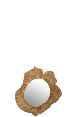 lustro w ramie z drewna tek, oryginalny, naturalny kształt drewna