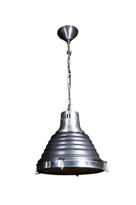 Oryginalna lampa wisząca, połączenie czerni i srebra