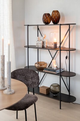 Industrialny regał stojący do salonu i jadalni