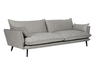 Lennon sofa 3-osobowa ze szwem francuskim, na metalowych nogach 