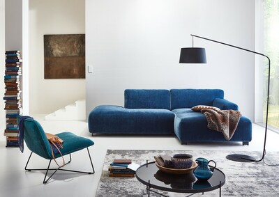 Niebieska Sofa Zeus oraz fotel Fly